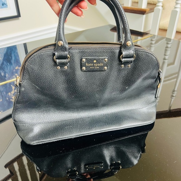 Kate Spade Black Satchel with Glossy Finish - Picture 1 of 5